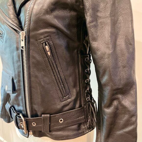 Milwaukee Leather LKL2700 Womens Classic Black Premium Leather Motorcycle Jacket - Picture 5 of 15